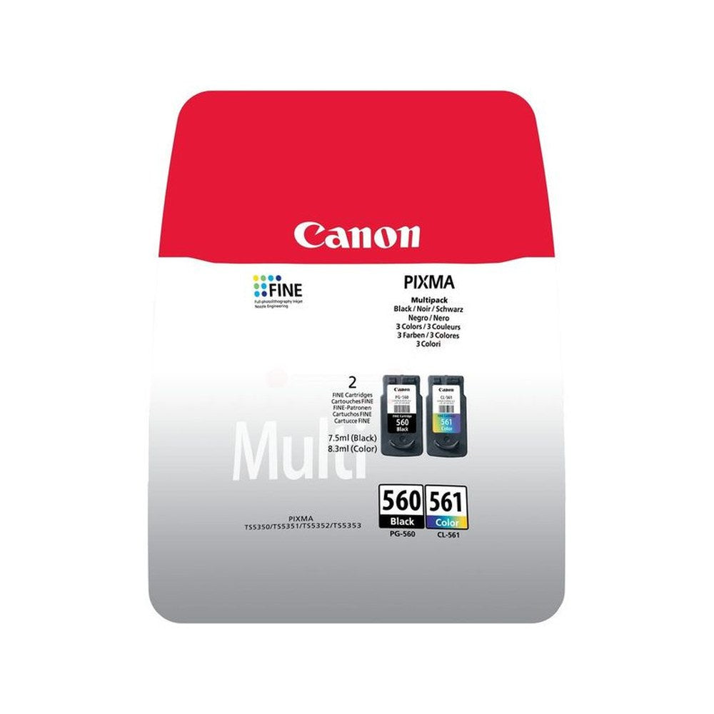 Cartouches d'origines Canon 3713C009 / PG-560+CL-561 - multipack 2 couleurs : noire, multicouleur