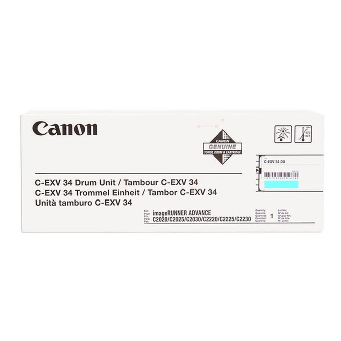 Tambour d'origine Canon 3787B003 / C-EXV 34 - cyan