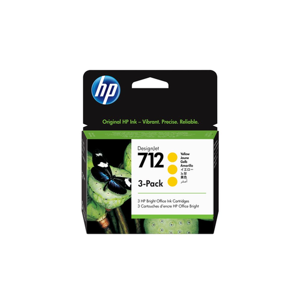 Cartouche d'origine HP 3ED79A / 712 - jaune - pack de 3