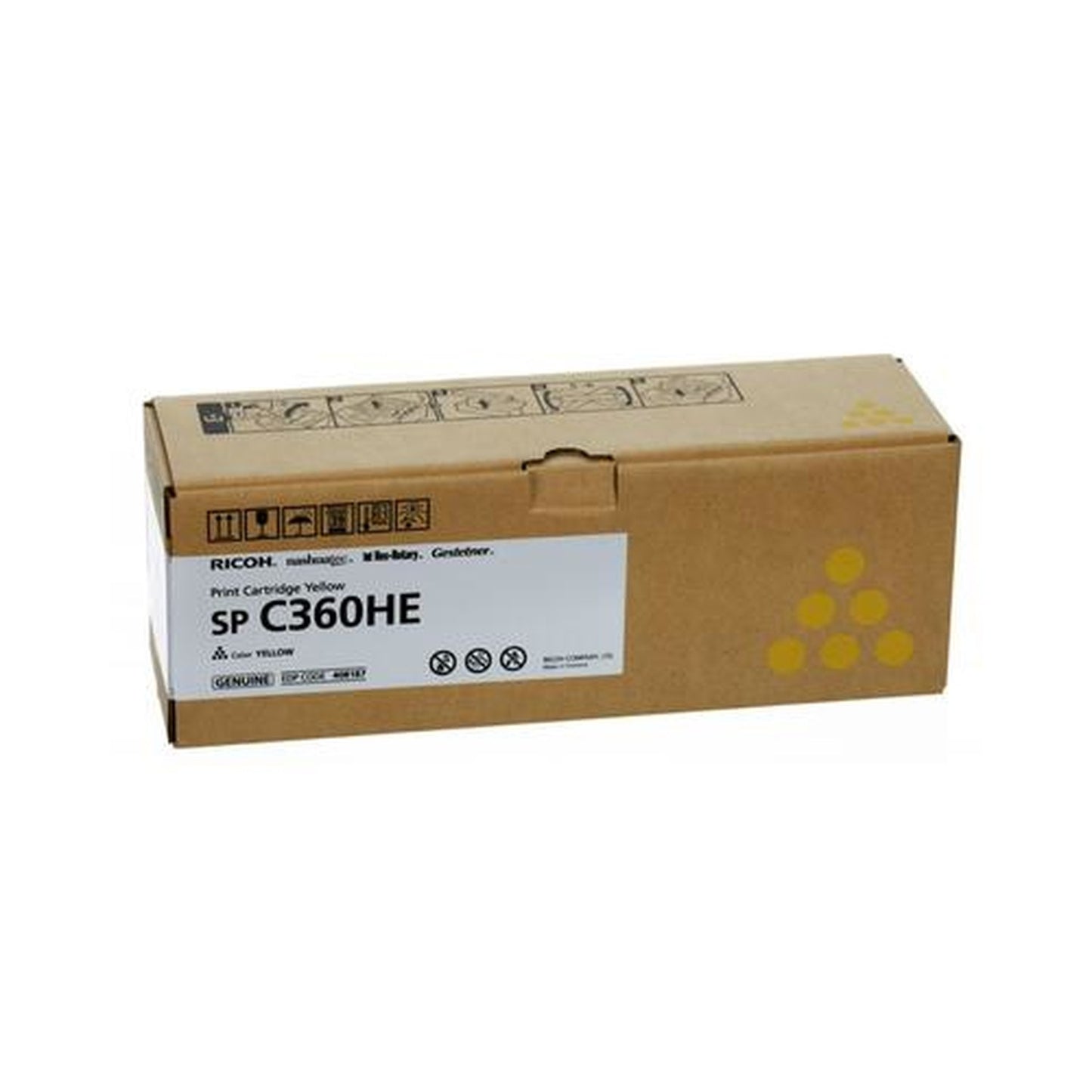Toner d'origine Ricoh 408187 / SPC360HE - jaune