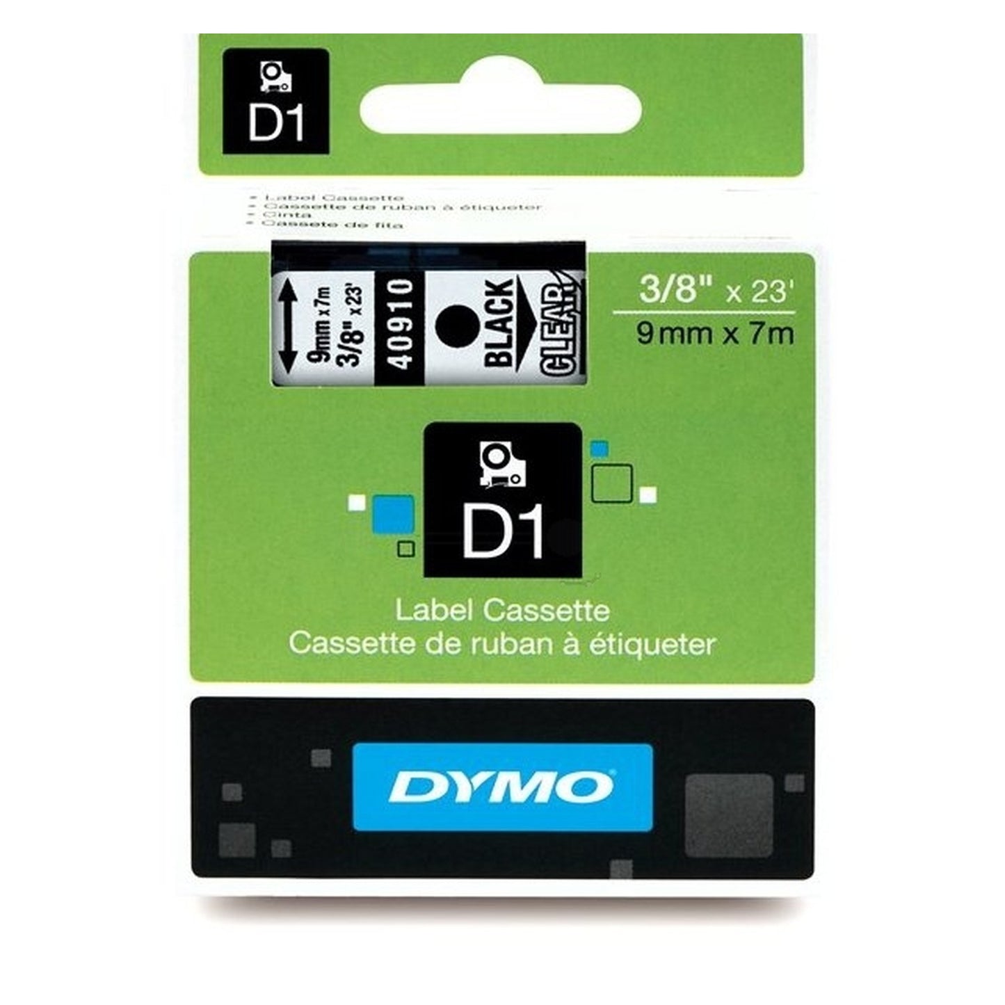 Rouleau d'étiquettes d'origine Dymo 40910 / S0720670 - noir, transparent