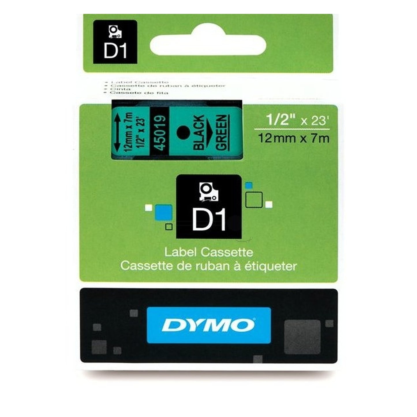 Rouleau d'étiquettes d'origine Dymo 45019 / S0720590 - noir, vert