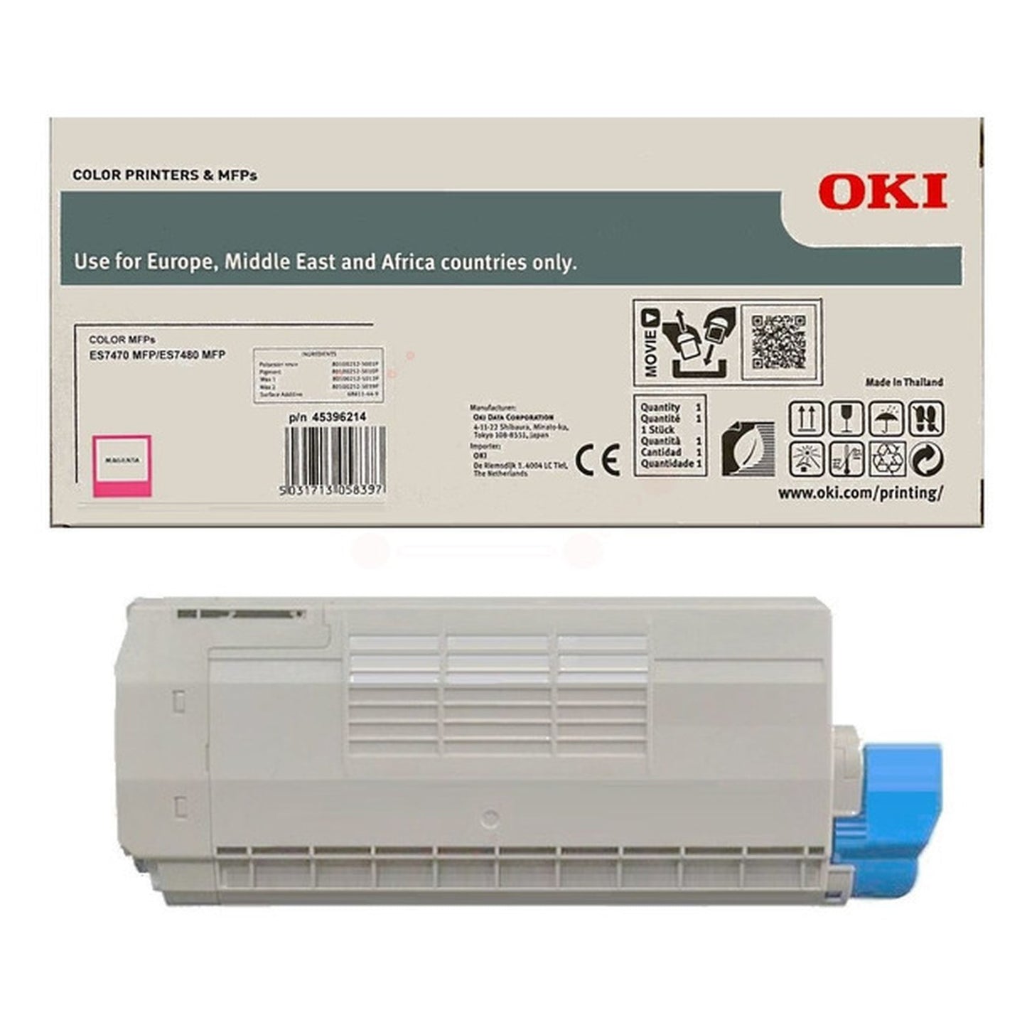 Toner d'origine OKI 45396214 - magenta