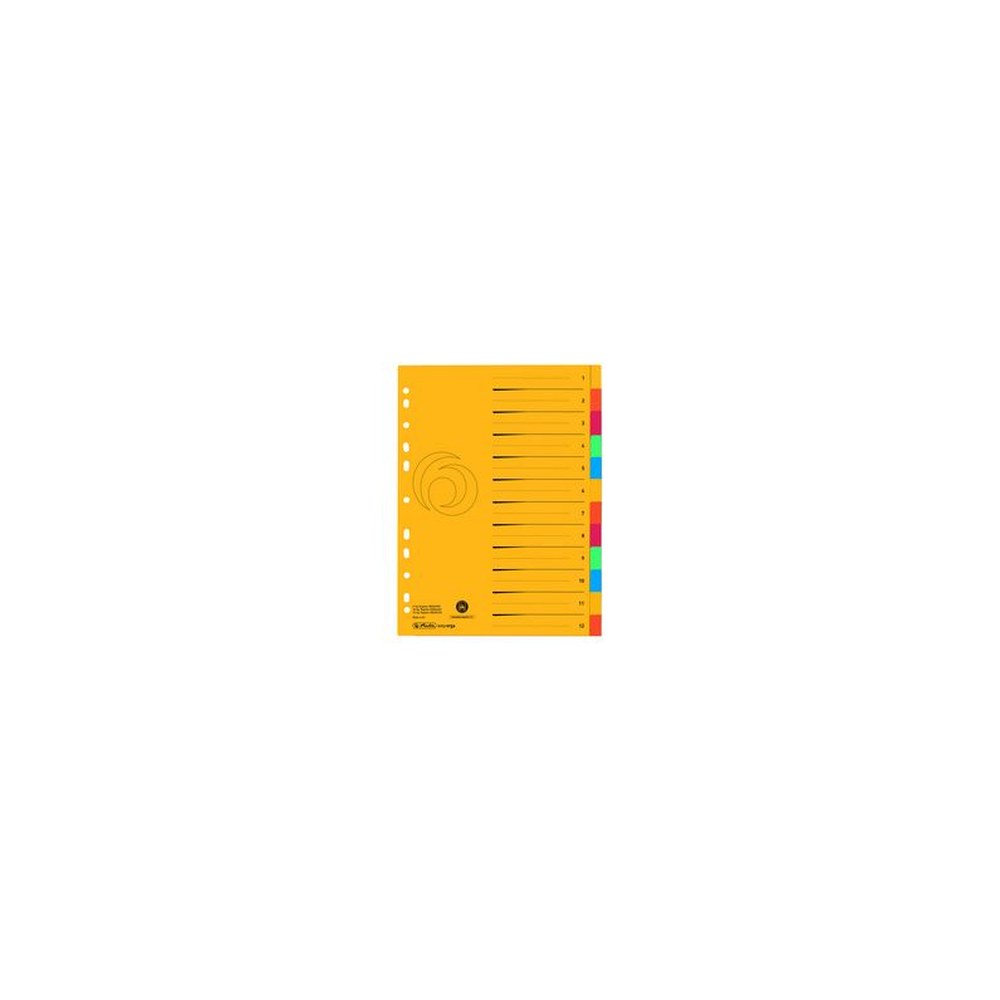 herlitz Intercalaire en carton, A4 extra large, 12 touches
