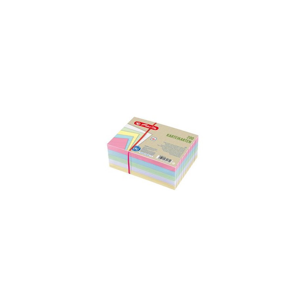 herlitz Fiches Recycling, format A6, ligné, assortiment
