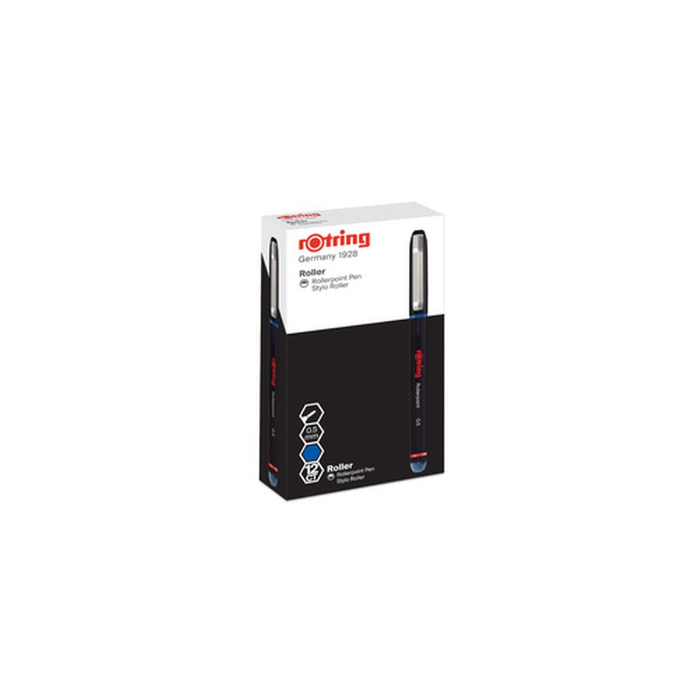 rotring Stylo roller Rollerpoint, largeur tracé: 0,5mm, bleu x12