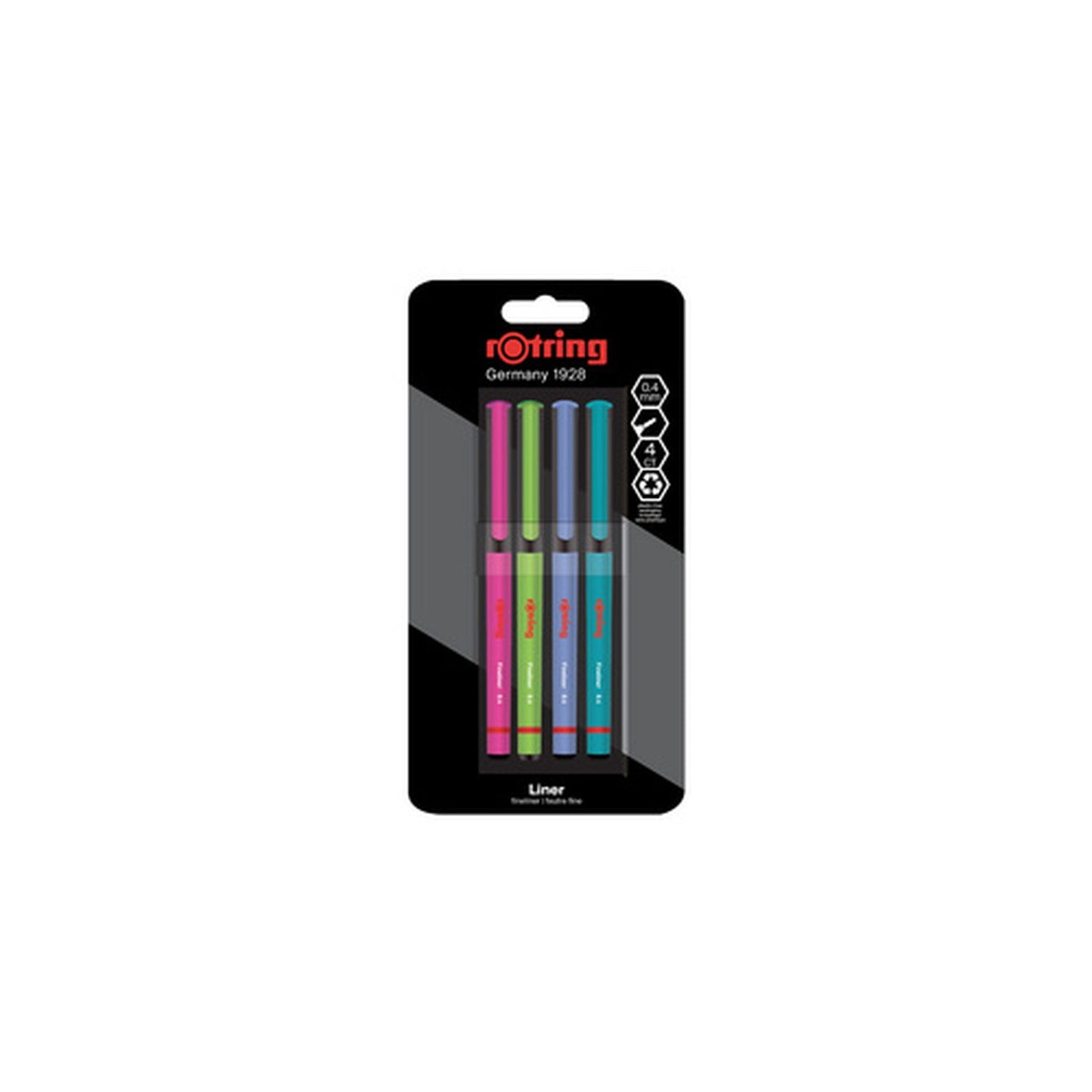 rotring Fineliner, largeur de tracé: 0,4 mm, blister de 4