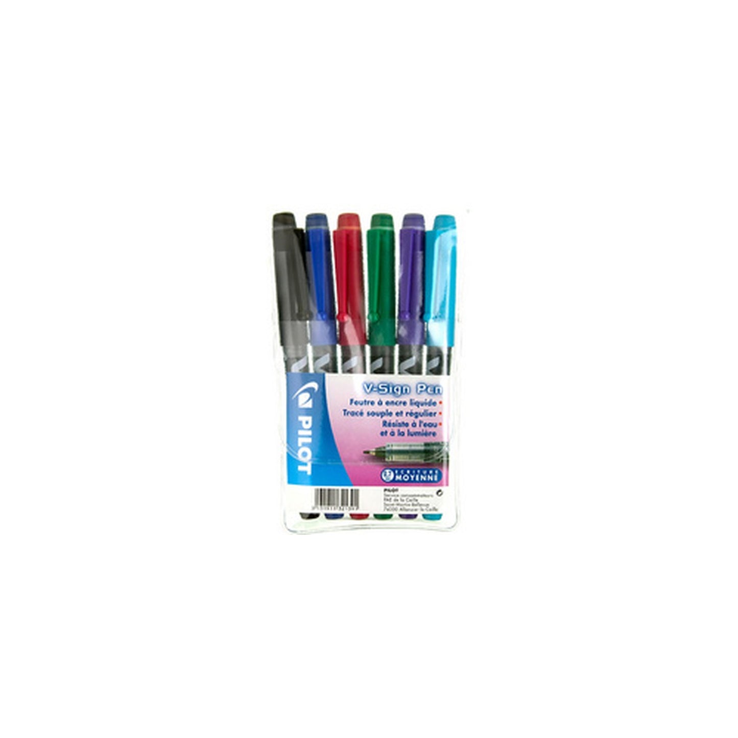 PILOT Stylo feutre V Sign Pen, étui de 6 pièces
