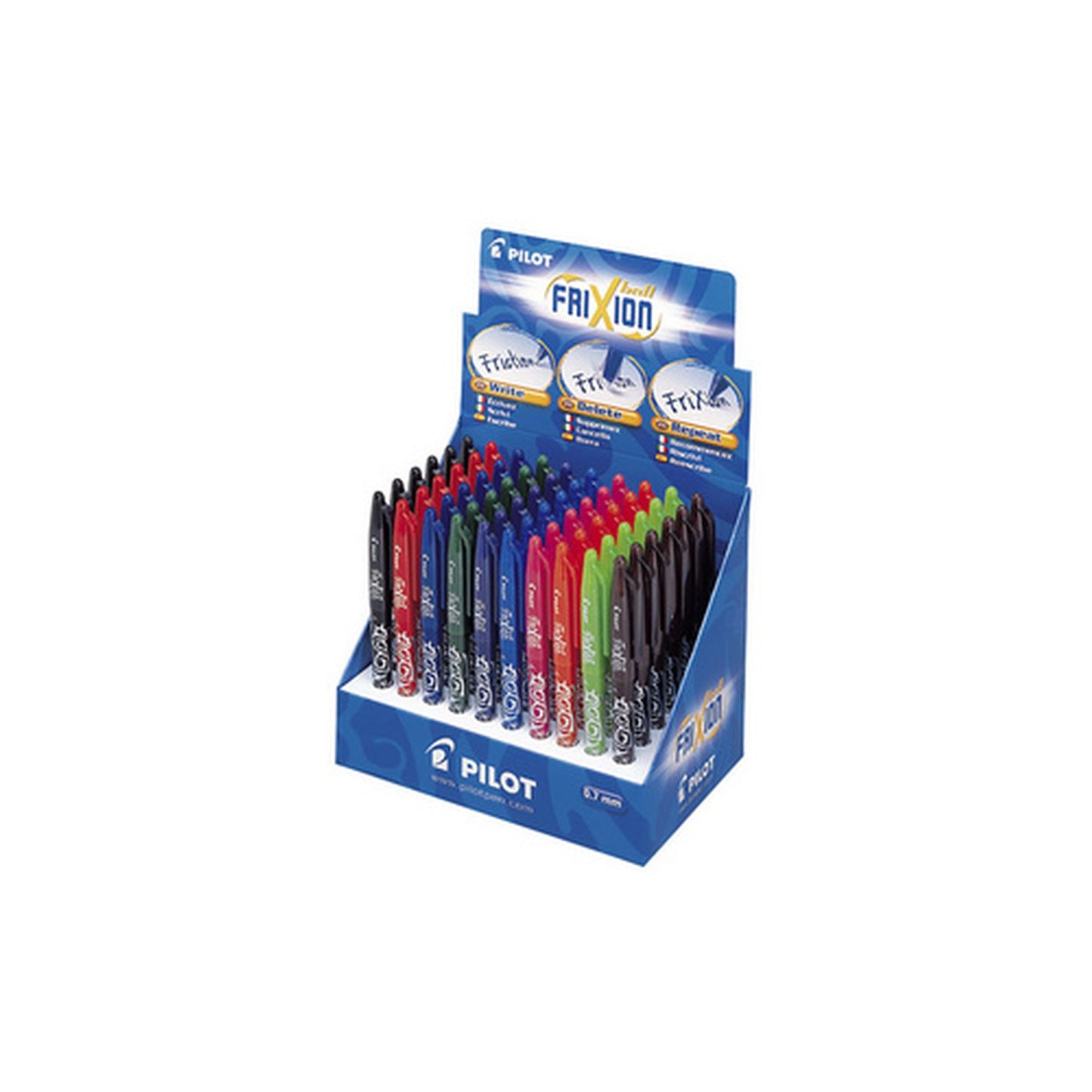 PILOT Stylo roller FRIXION BALL 07, présentoir de 60 pièces