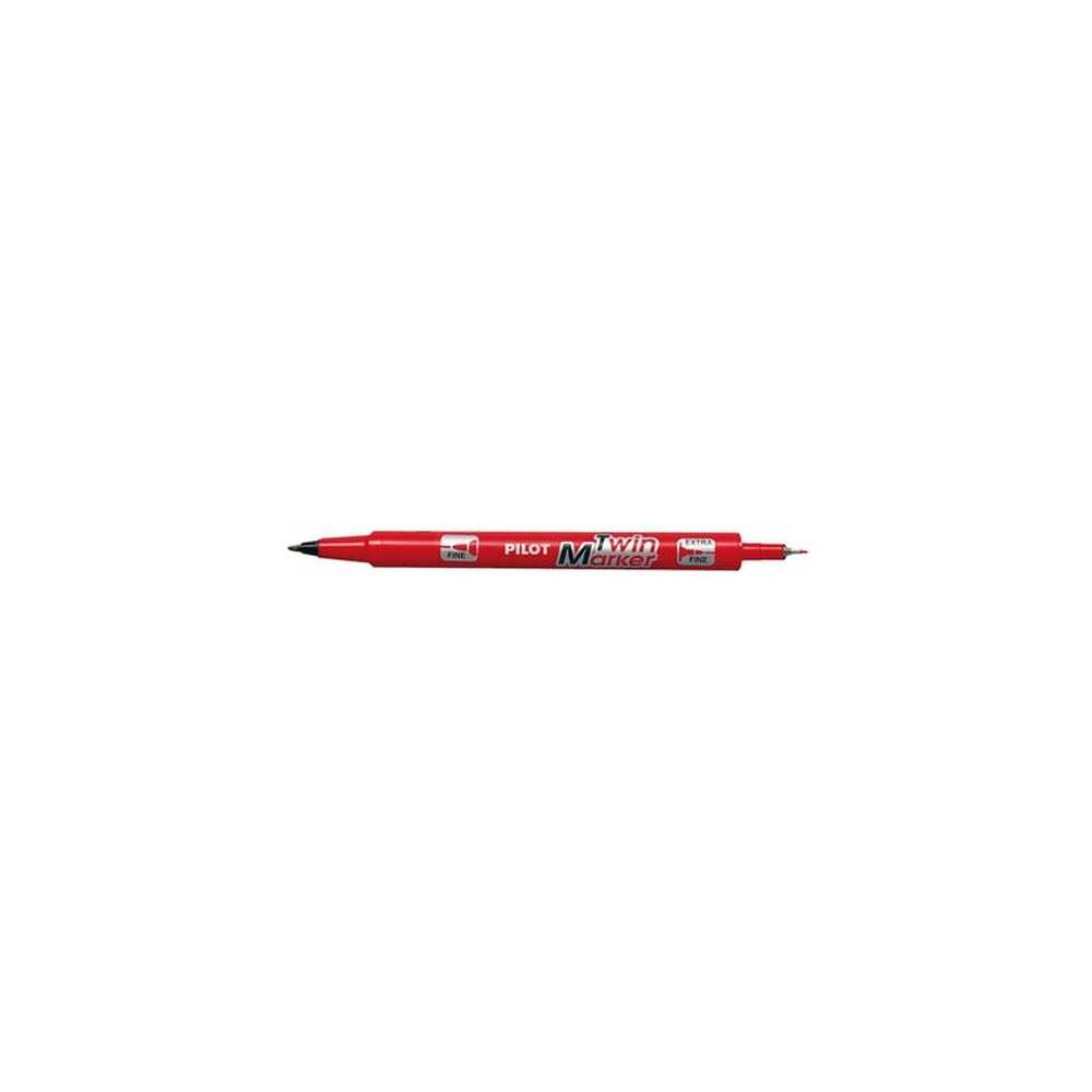 PILOT Marqueur permanent Twin Marker, extra fin, rouge