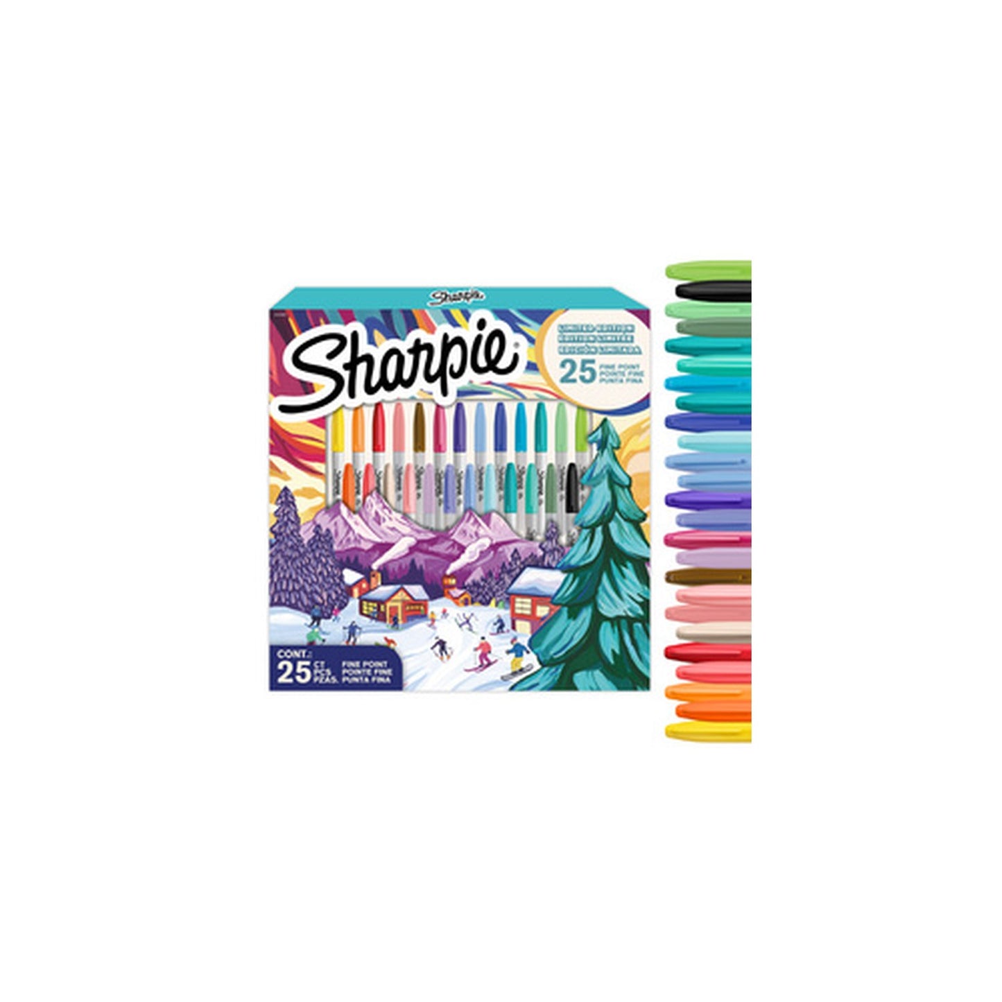 Sharpie Marqueur permanent FINE, Holiday Pack de 25