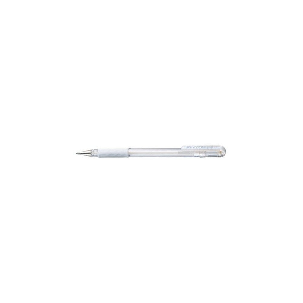Pentel Stylo roller à encre Hybrid Gel Grip K118L, blanc