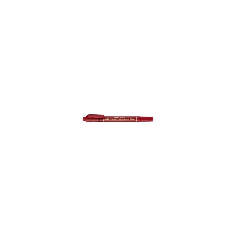 Pentel Marqueur permanent Pen, double pointe, rouge