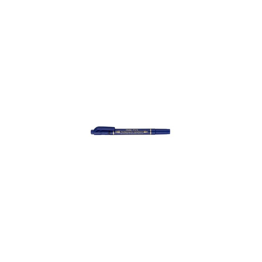 Pentel Marqueur permanent Pen, double pointe, bleu