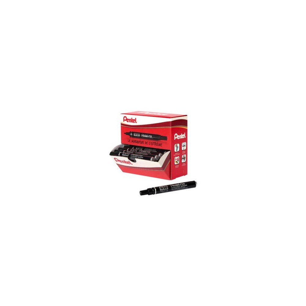 Pentel Marqueur permanent N50, présentoir carton de 36, noir