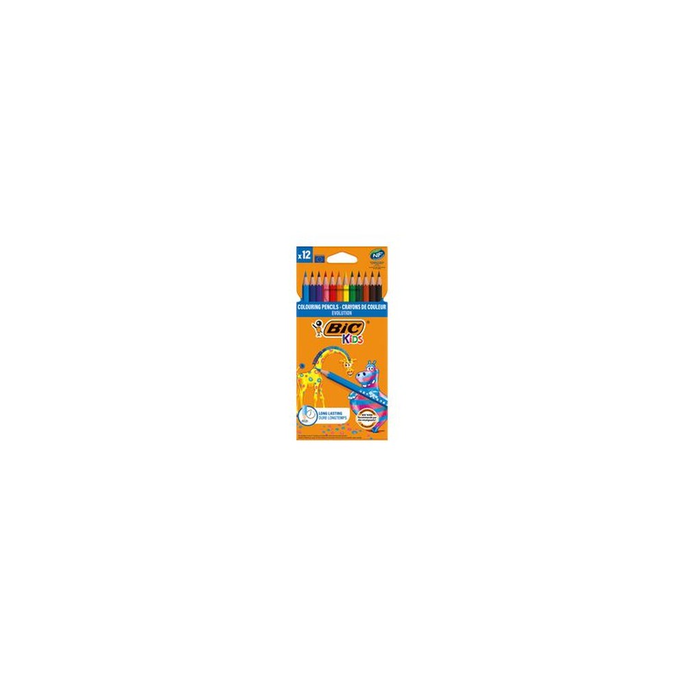 BIC KIDS Crayon de couleur Evolution ecolutions, étui de 12