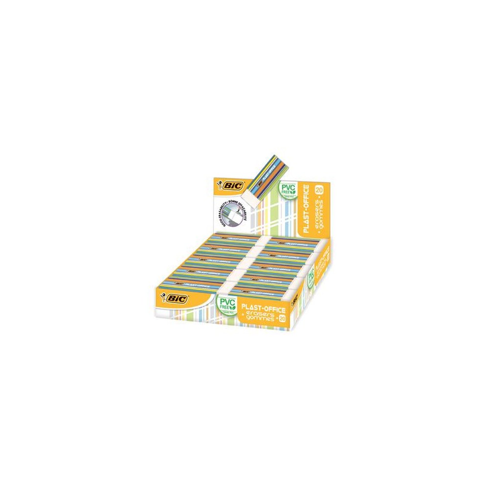 BIC Gomme en plastique Plast-Office, présentoir de table x20