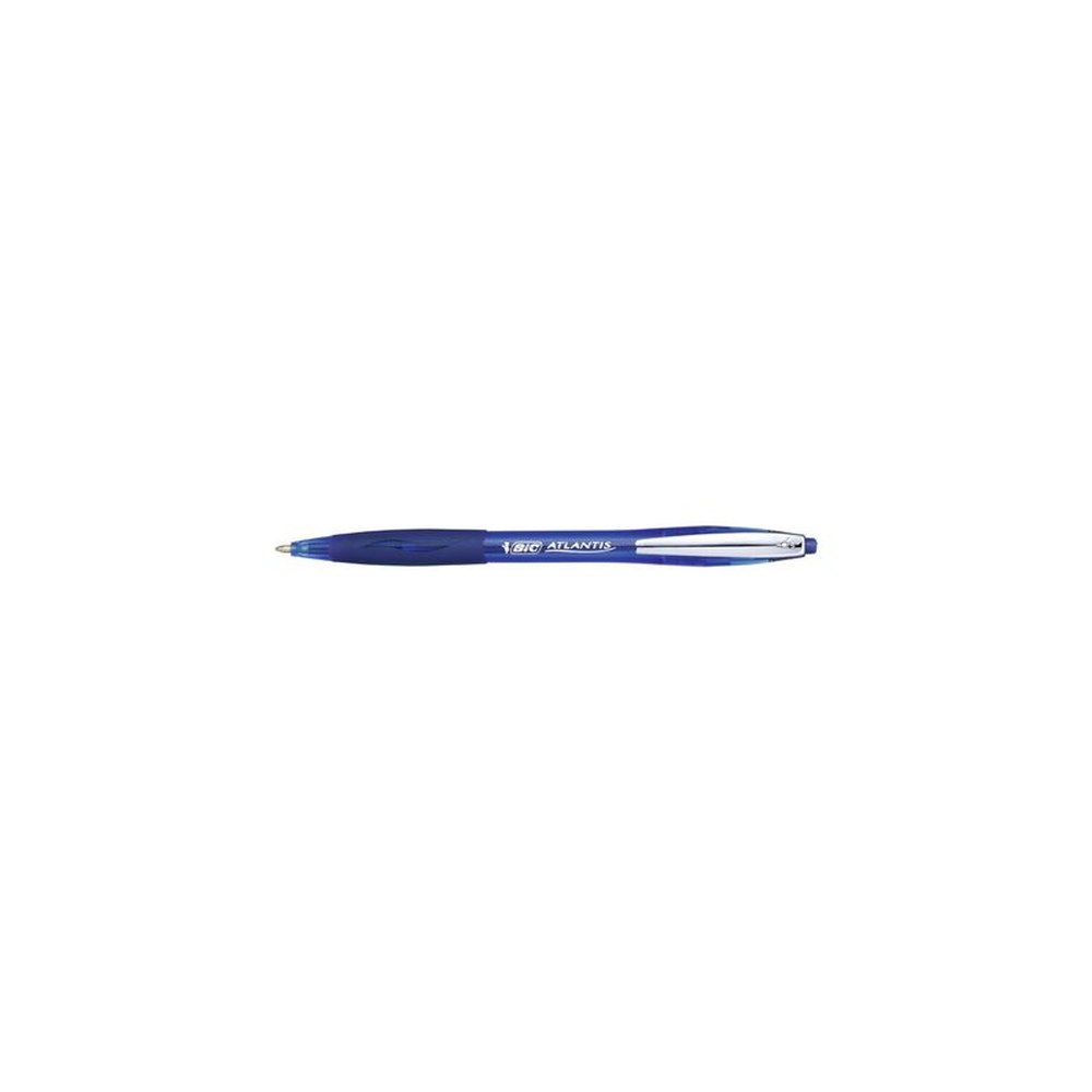 BIC Stylo à bille rétractable Atlantis Soft, bleu