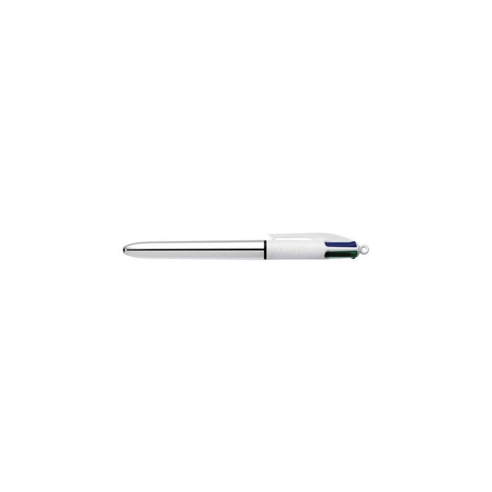 BIC Stylo à bille 4 Colours Shine, 0,32 mm, argent