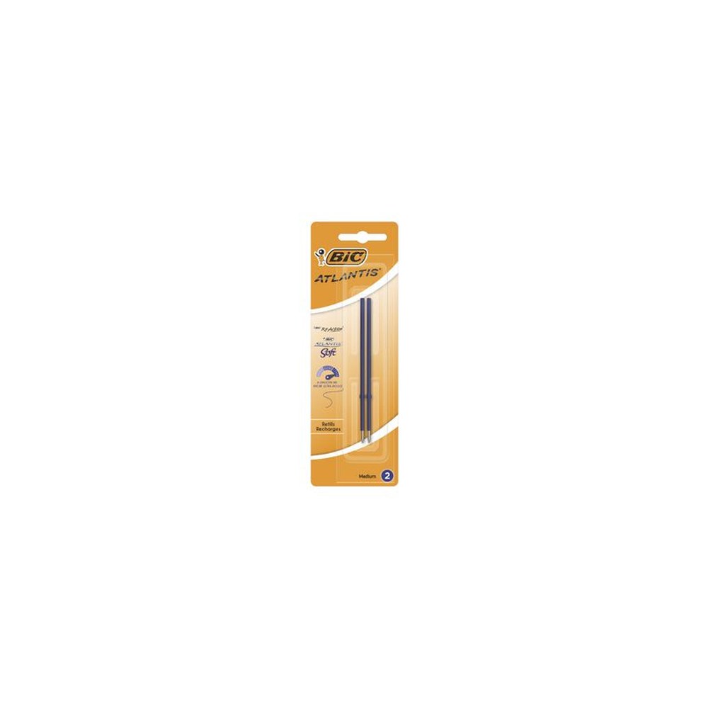 BIC Recharge stylo à bille X-Smooth Refill, bleu, blister 2