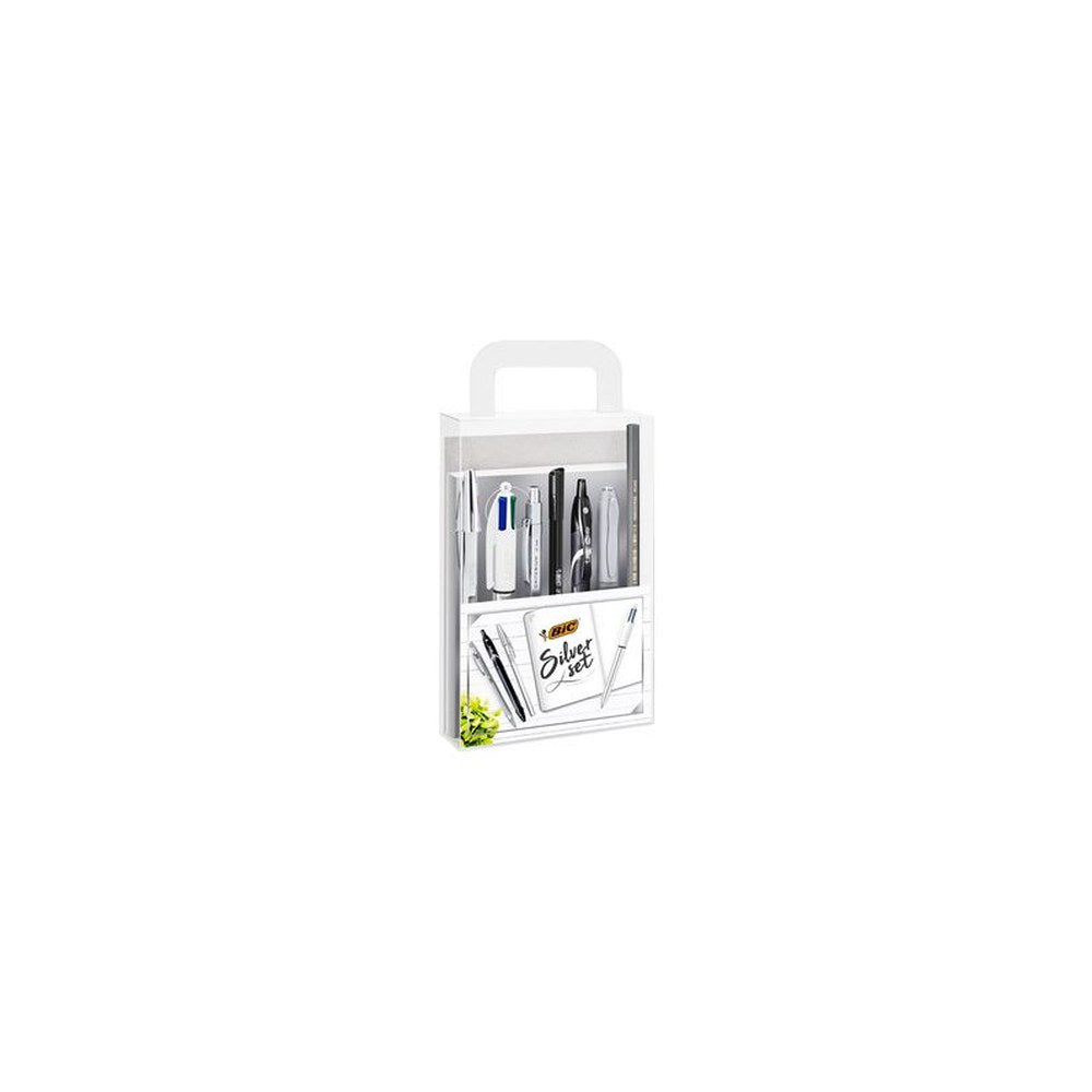 BIC Kit d'écriture "SILVER" avec carnet de notes, 8 pièces