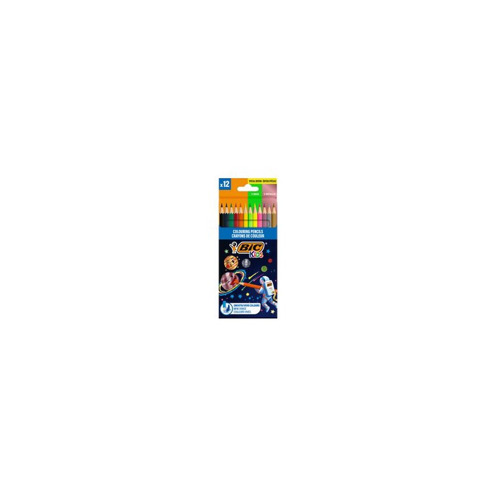 BIC KIDS Crayon de couleur Cosmo, étui en carton de 12