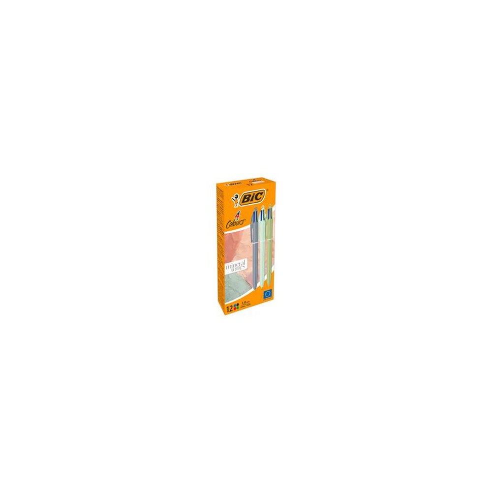 BIC Stylo à bille 4 Colours Mineral Tones, boîte de 12