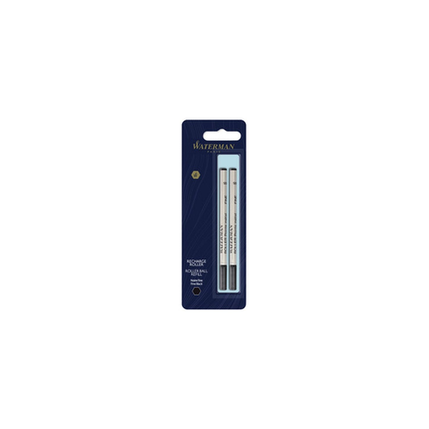 WATERMAN Recharge pour stylo roller, blister de 2, noir