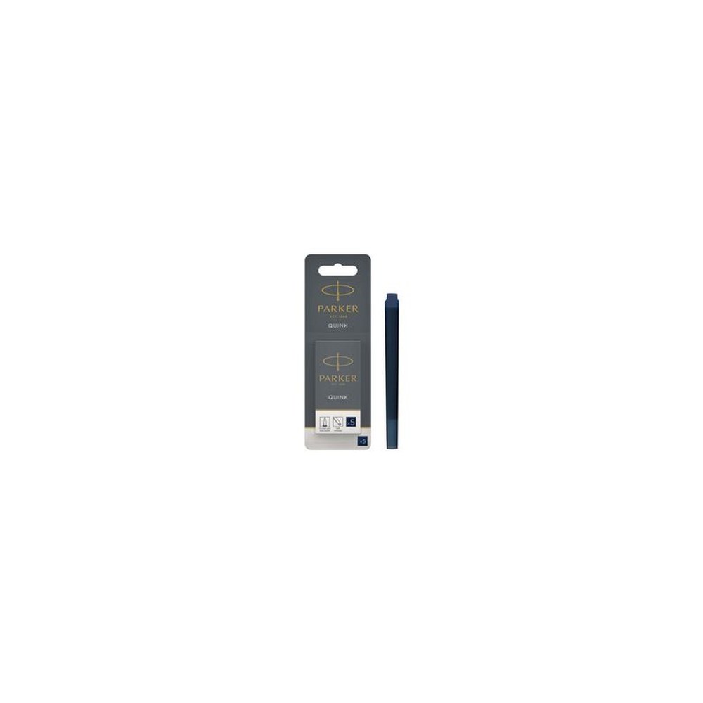 PARKER Cartouche d'encre longue QUINK, en blister, bleu noir
