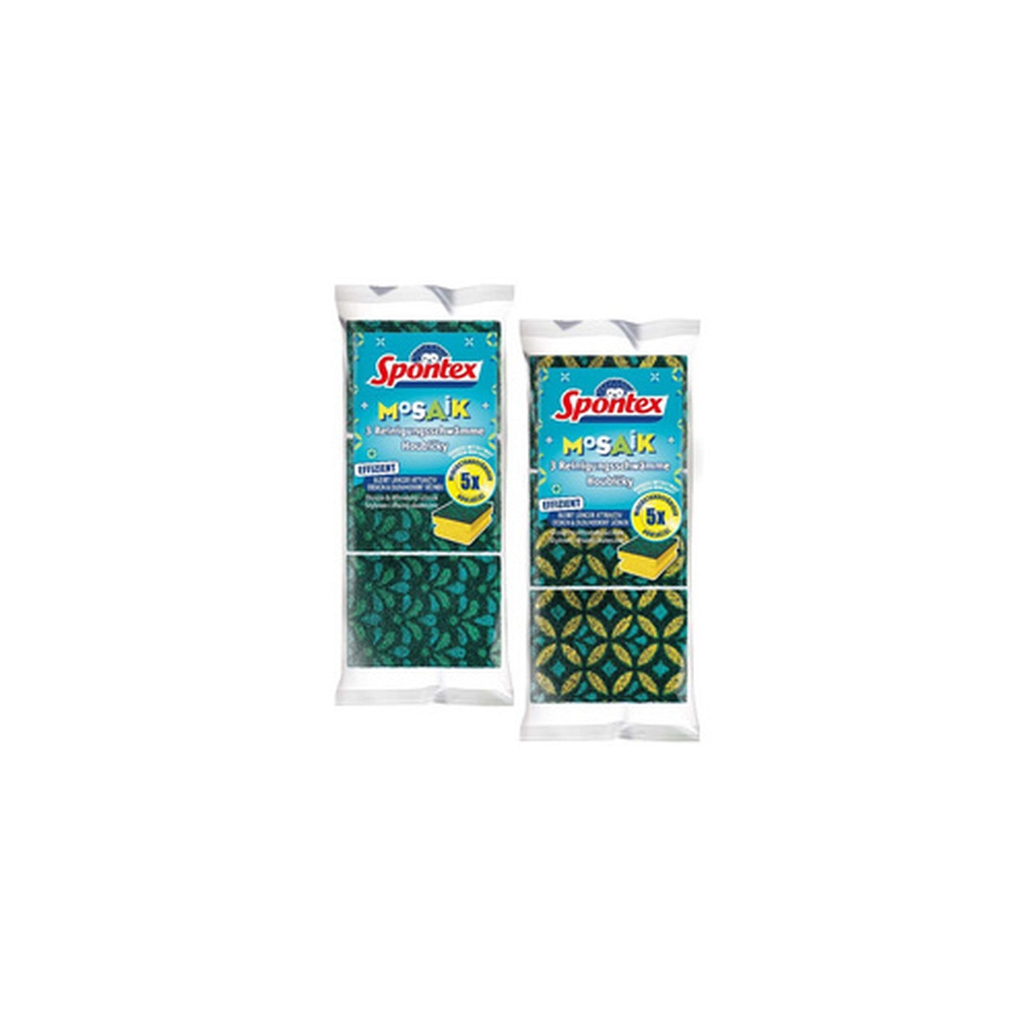 Spontex Éponge Mosaik, pack de 3, assorti