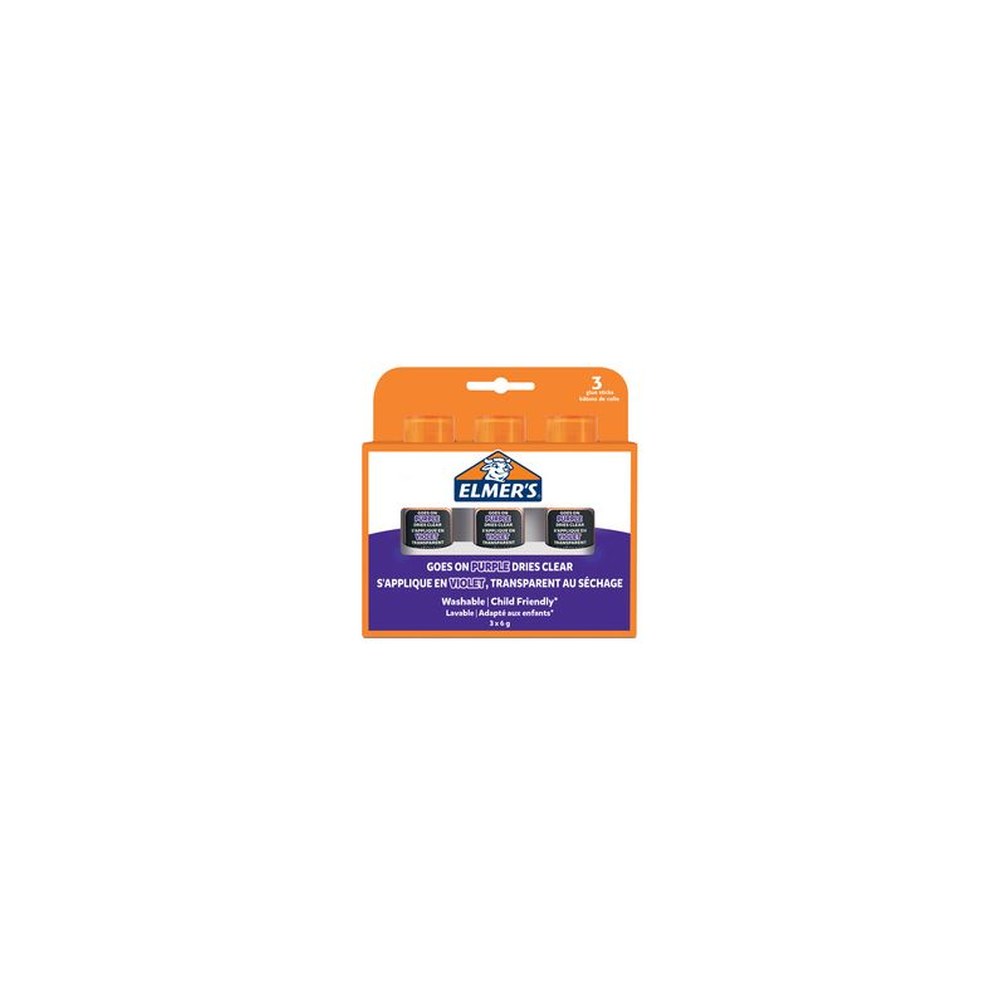 ELMER'S Bâton de colle Disappearing Purple, 6 g, blister x3