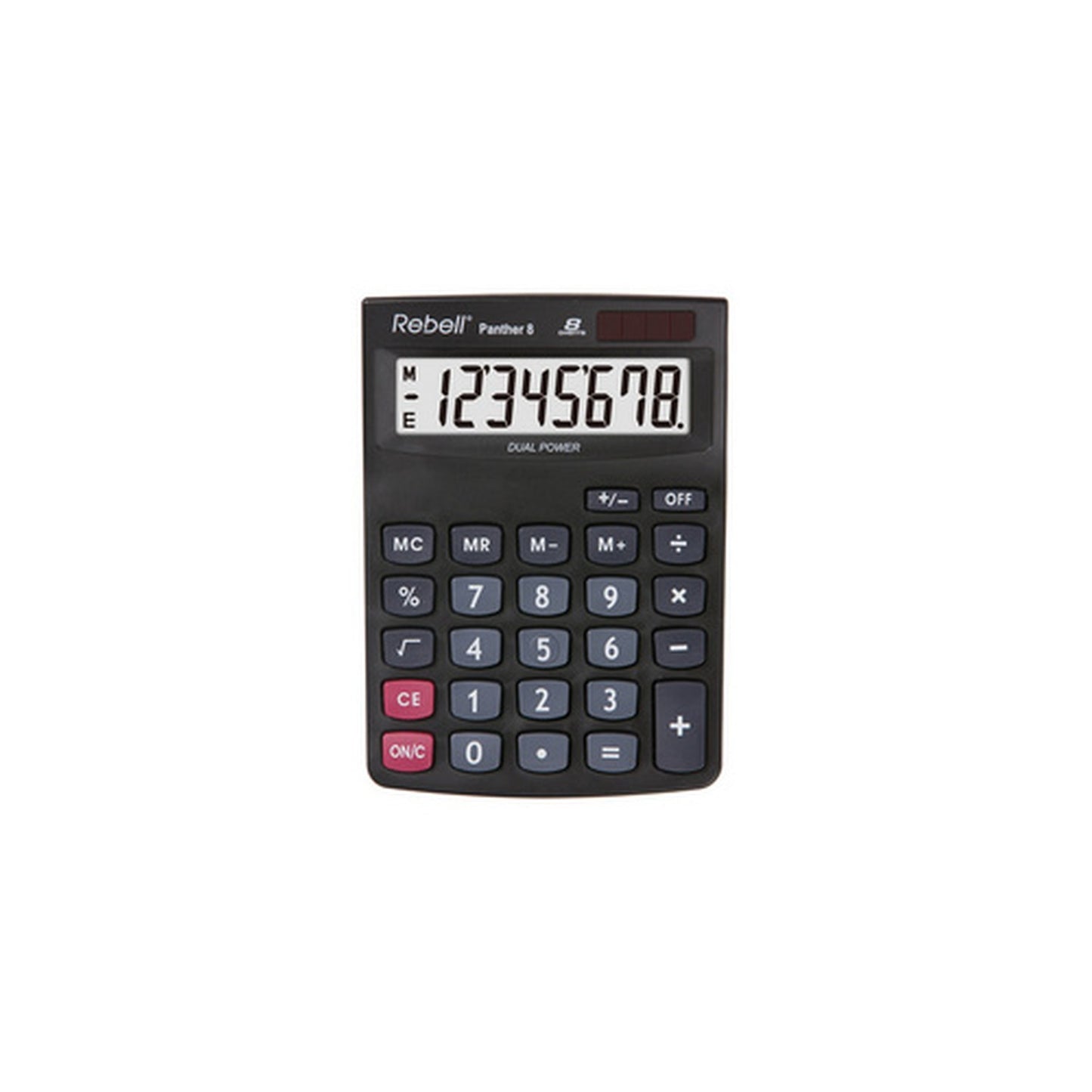 Rebell Calculatrice PANTHER 8 BX, 8 chiffres, noir