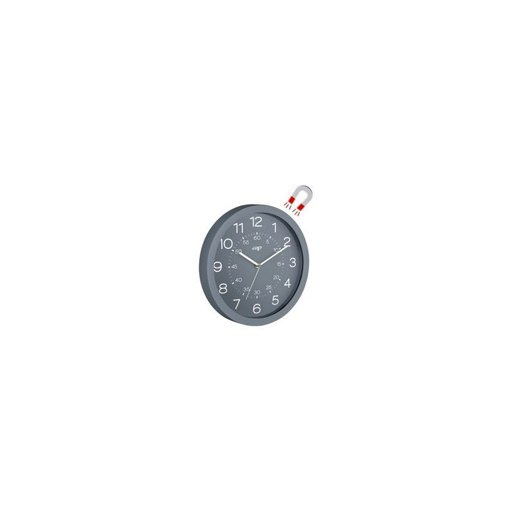 CEP Horloge murale mineral, montre quartz, magnétique, gris