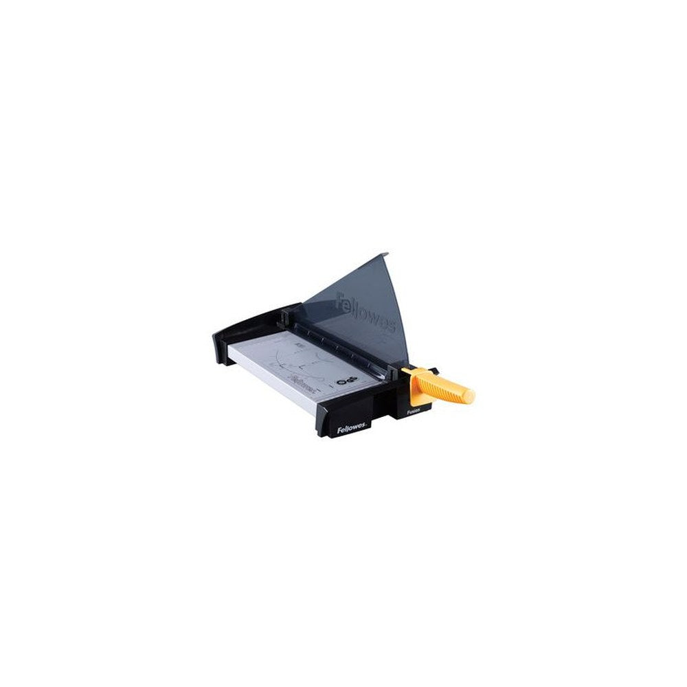Fellowes Cisaille à levier Fusion, format A4, noir/jaune