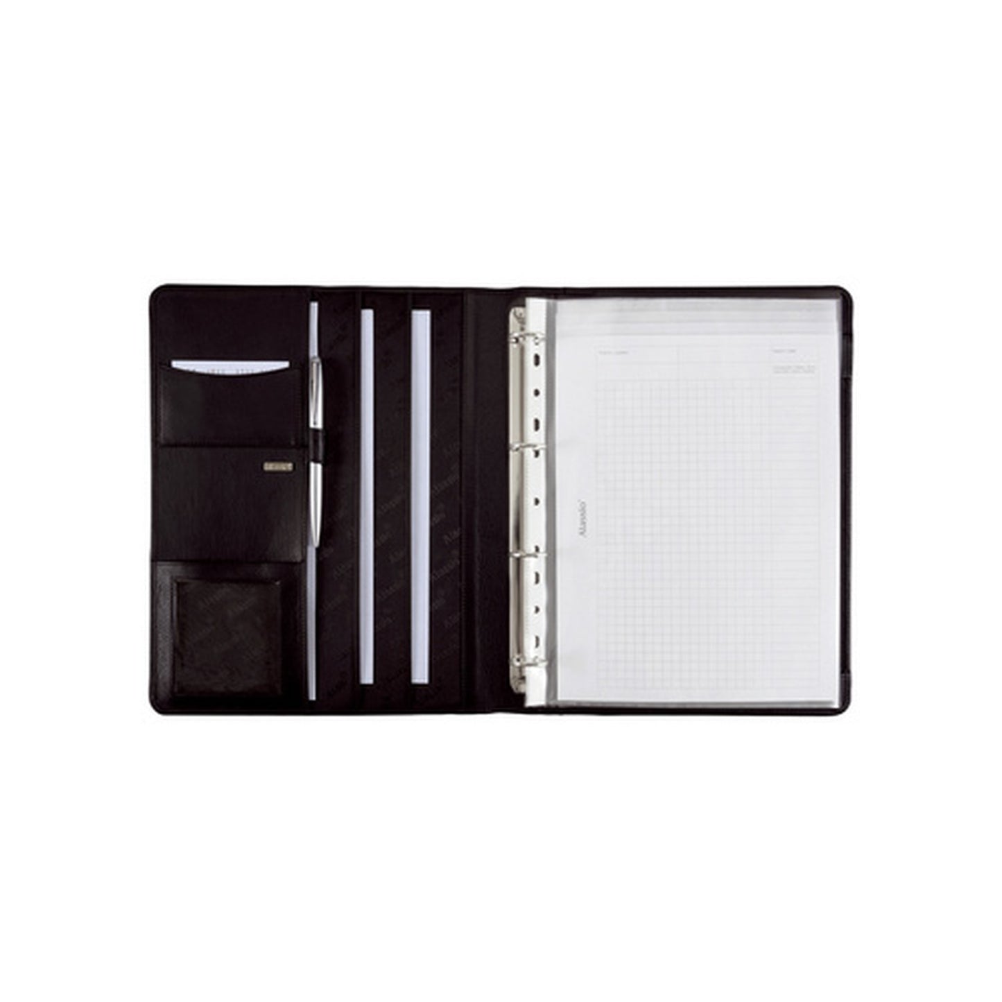 Alassio Serviette classeur "CREMONA II, A4, cuir nappa noir
