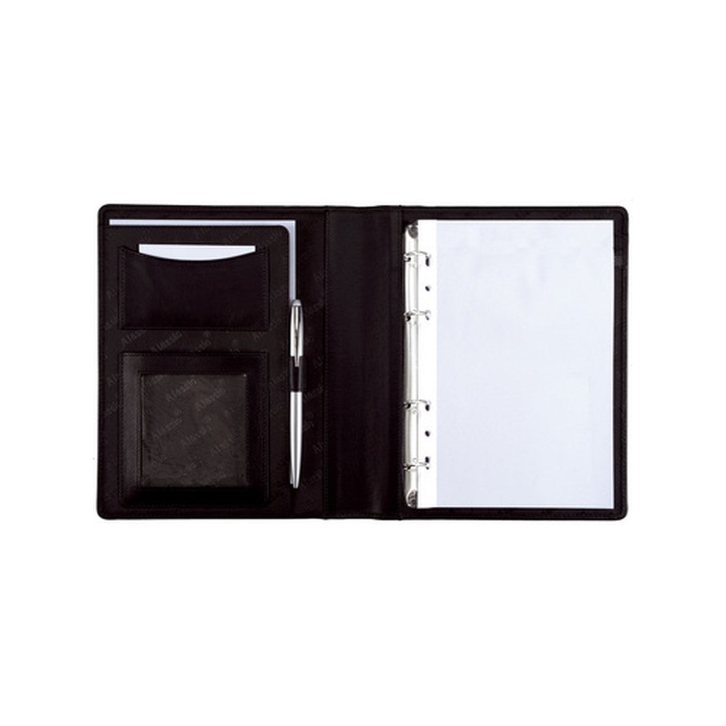 Alassio Serviette classeur "BENACO", A5, similicuir, noir