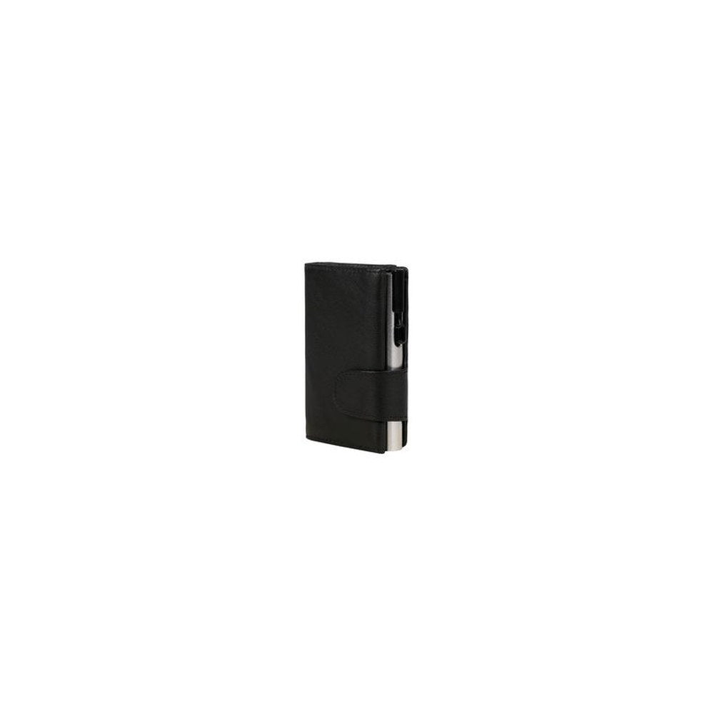 CLICKSAFE Porte-monnaie avec porte-cartes, cuir Nappa, noir/