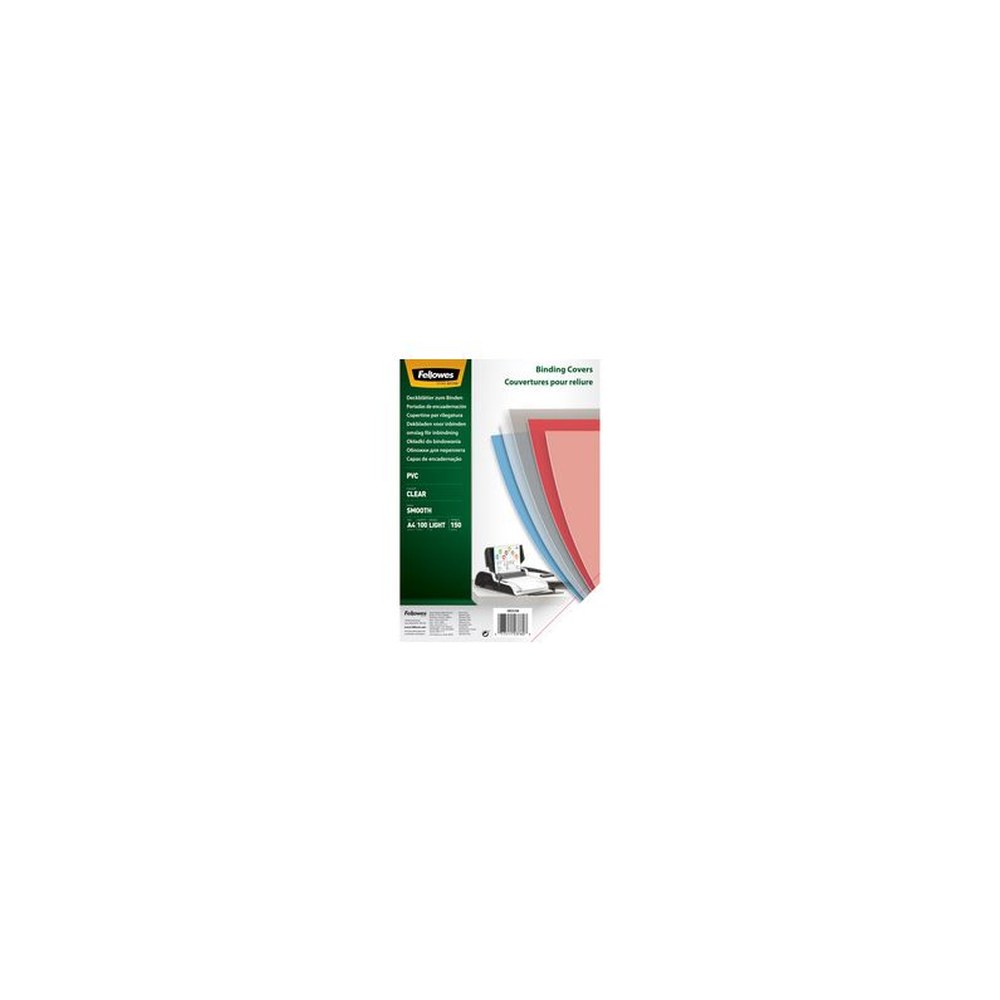 Fellowes couverture, format A4, pvc, 0,18 mm, transparent