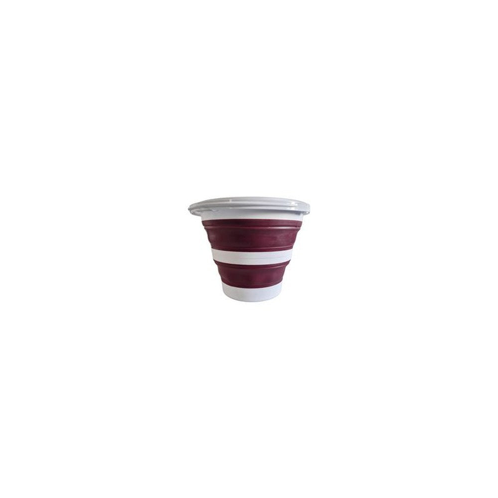 Linden Berg Seau, pliable, rond, 10 litres, bordeaux/blanc