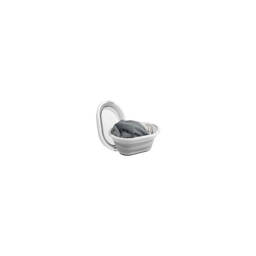 Linden Berg Corbeille à linge, pliable, gris/blanc