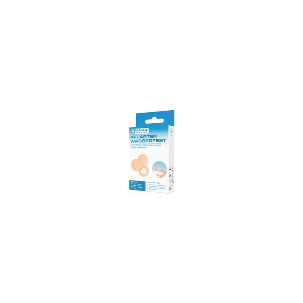 HARO Pansement imperméable, rond, couleur chair, pack de 20