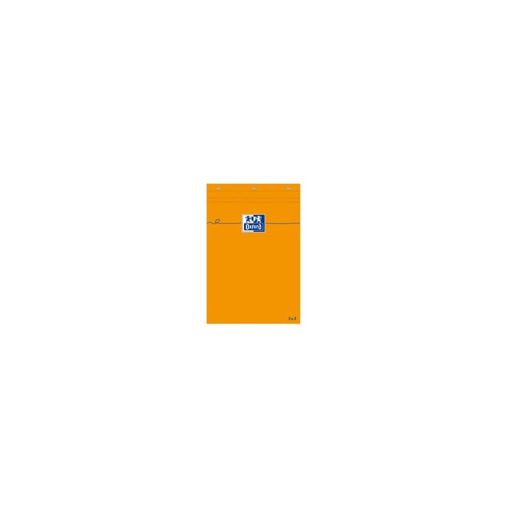 Oxford Bloc-notes, 85 x 120 mm, quadrillé,80 feuilles,orange