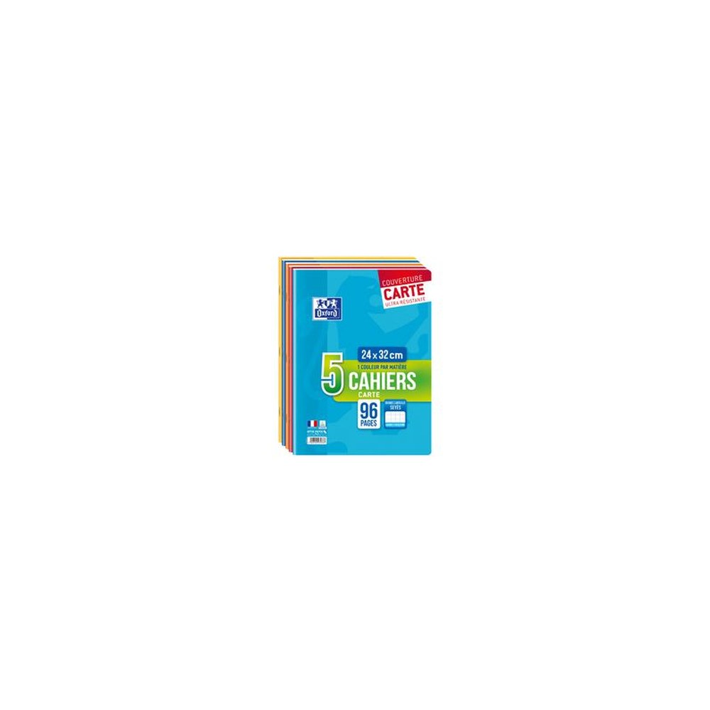 Oxford Cahier piqûre, 240 x 320 mm, Seyès, 96 pages,lot de 5