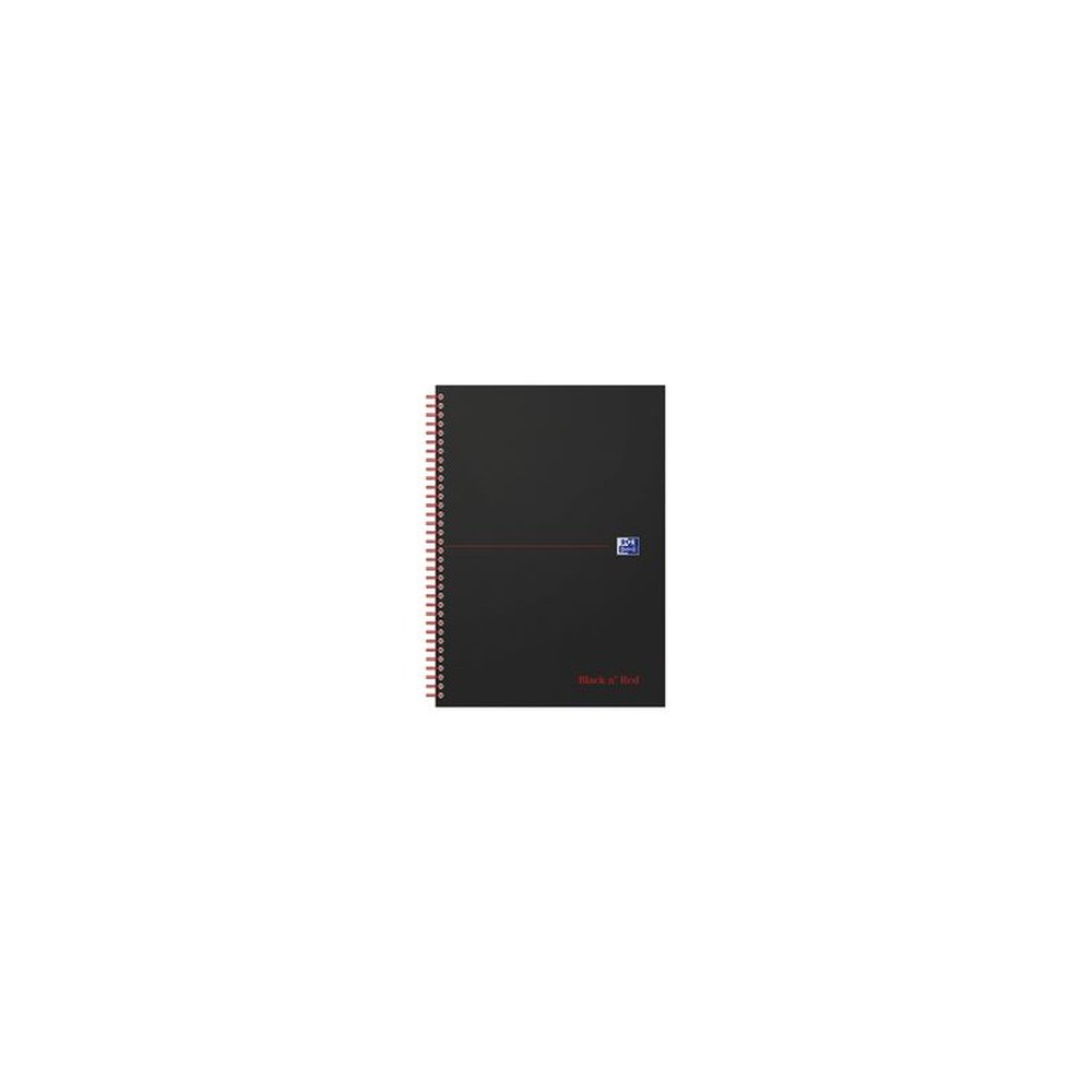 Oxford Cahier à spirale Black n' Red, format A4, quadrillé