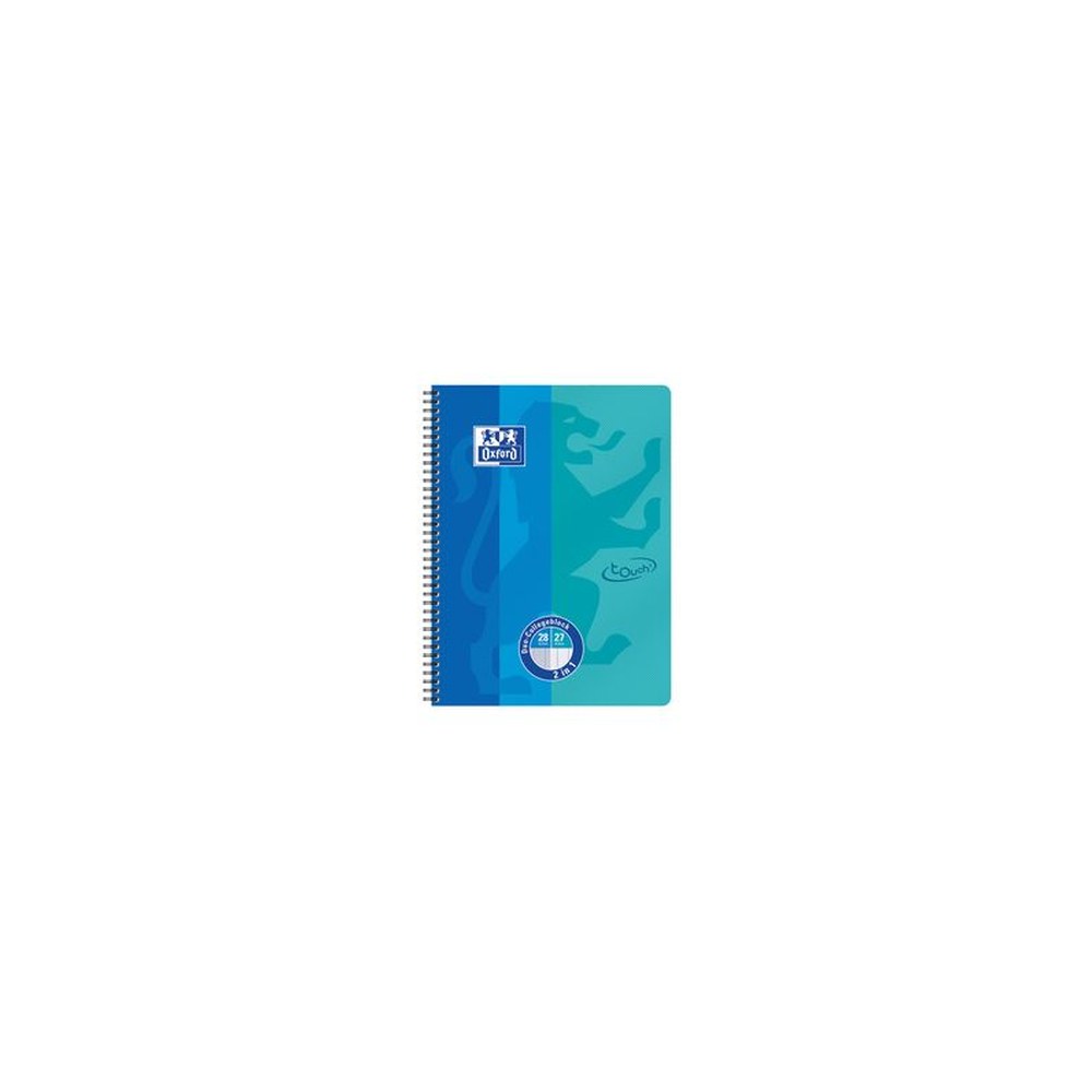 Oxford Cahier DUO Touch, A4+, 160 pages, bleu mer/aqua