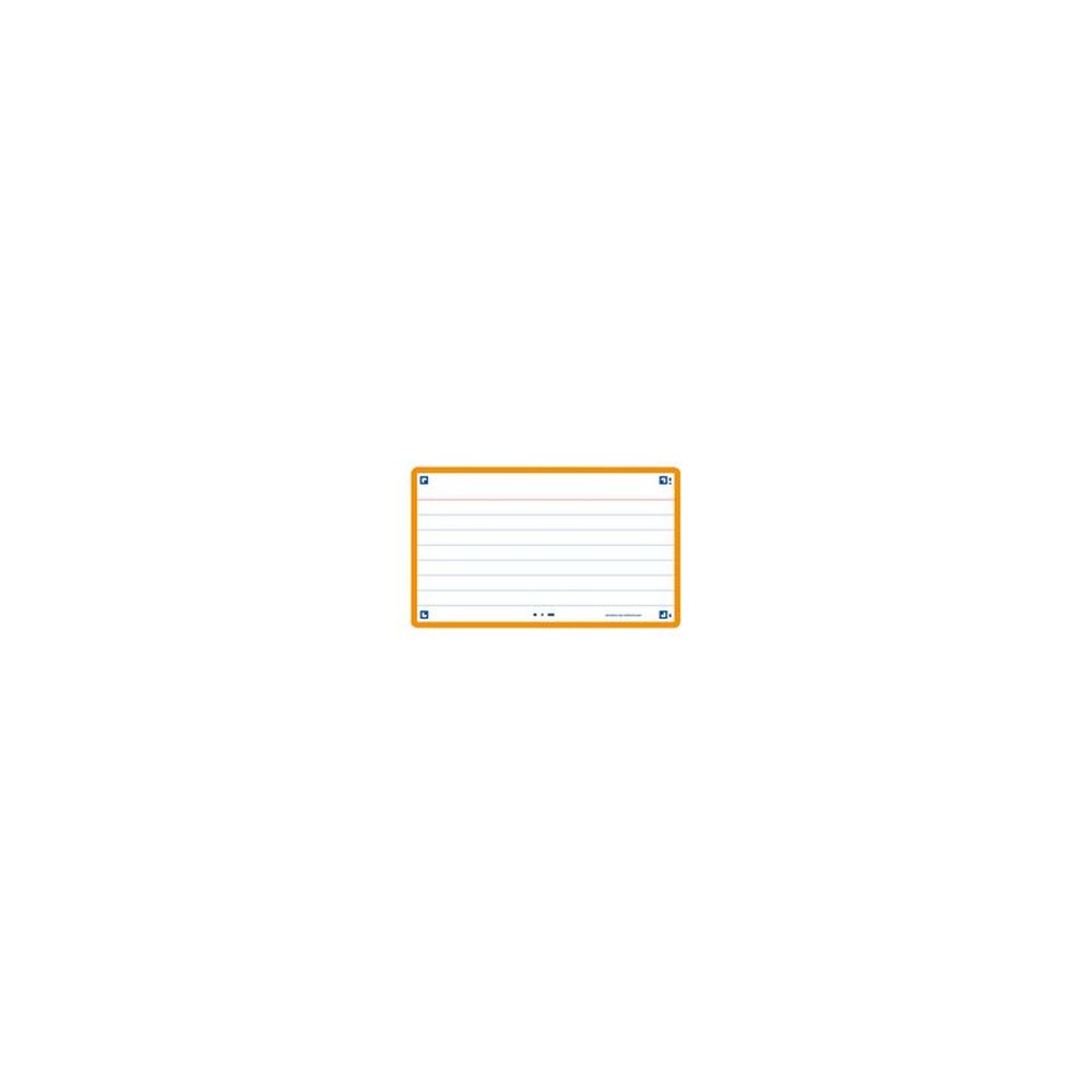 Oxford Fiches "Flash 2.0", 75 x 125 mm, ligné, orange
