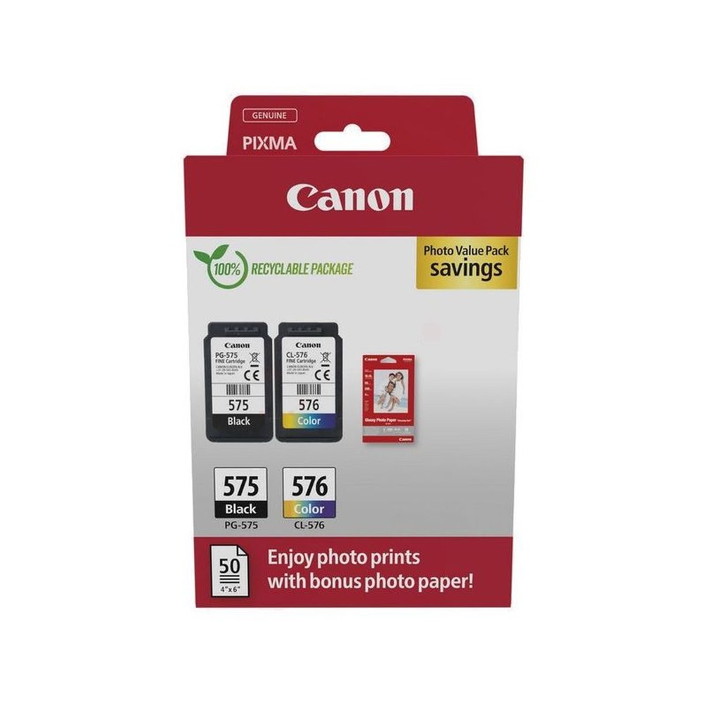 Cartouches d'origines Canon 5438C004 / PG-575/CL-576 - multipack 2 couleurs : noire, multicouleur