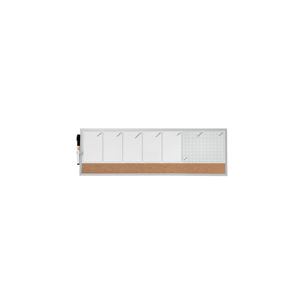 nobo Planning hebdomadaire combiné, tableau blanc/liège