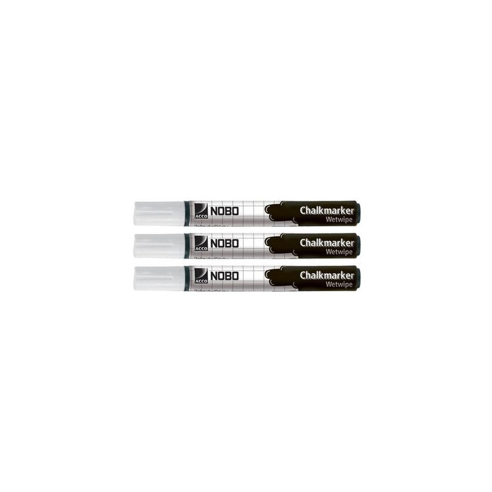 nobo Marqueur craie, nettoyage humidifié, blanc
