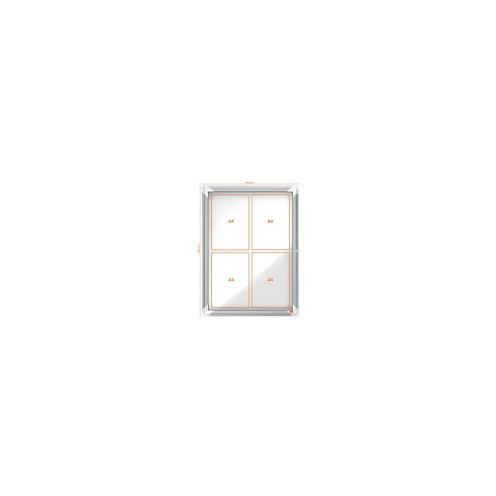 nobo Vitrine d'affichage Premium Plus, fond en métal, 4x A4